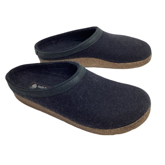 Haflinger Grizzly Torben Pure Wool Mens 44 Slip On Clogs Cork Rubber - Picture 7 of 10